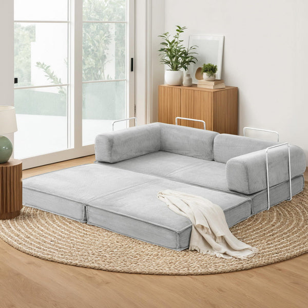Artiss Convertible Folding Sofa Bed Grey Awezingly