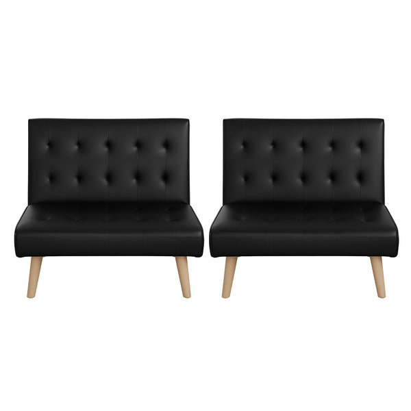 Artiss Sofa Bed Couch 2 Seater Lounge Fabric Black Awezingly