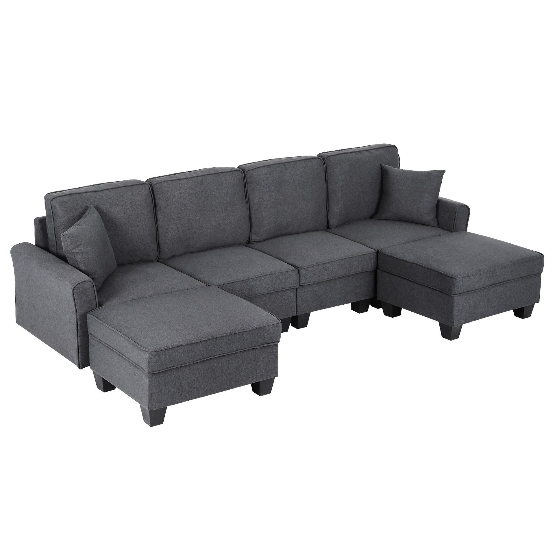 Artiss Modular Sectional U Shaped Storage Sofa Couches for Living Room Grey Awezingly