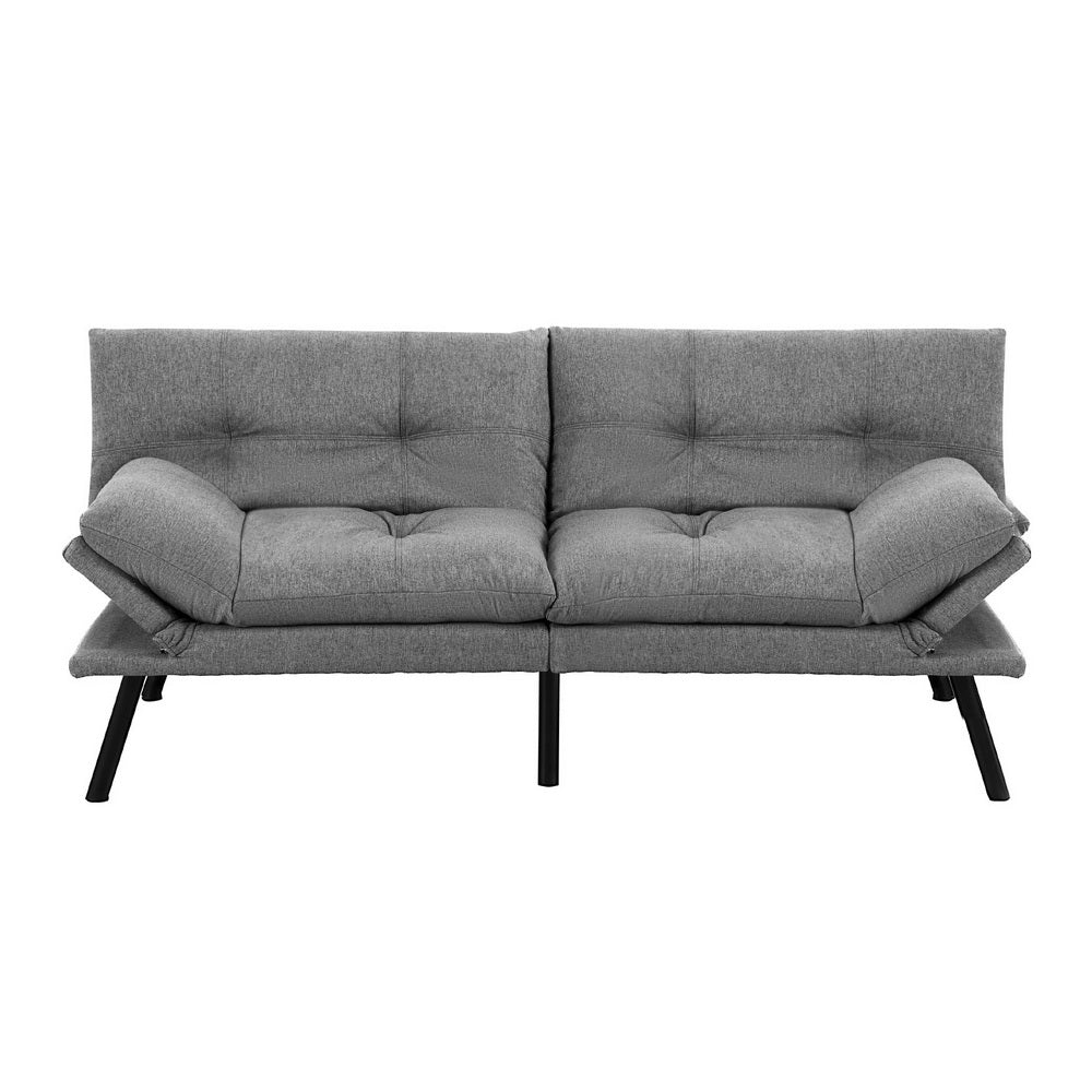 Artiss Sofa Bed Convertible 3 Seater Couch Recliner Lounge Chair Fabric Grey Artiss