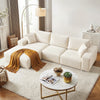 Artiss 3 Seater Modular Sofa Bed Sectional Boneless Couches for Living Room Corduroy Compressed Sofa White