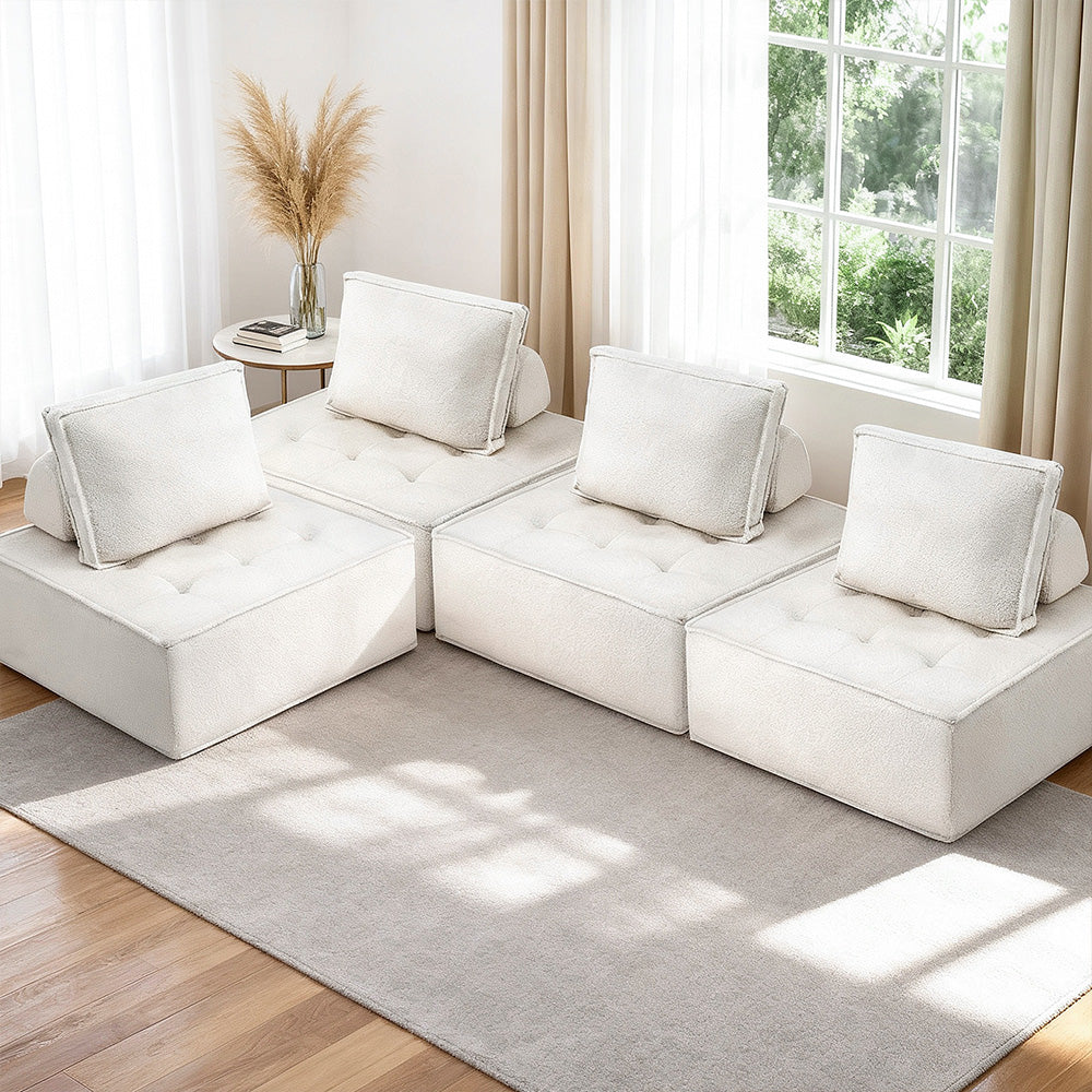 Artiss Floor Sofa Lounge Chair 4 Seater with Pillow Artiss