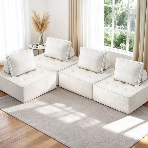 Artiss Floor Sofa Lounge Chair 4 Seater with Pillow Artiss