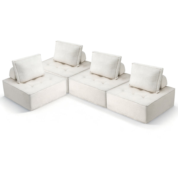 Artiss Floor Sofa Lounge Chair 4 Seater with Pillow Artiss