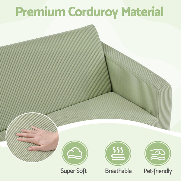 Artiss 2-in-1 Sofa Foam Couch with Side Pocket Light Green Awezingly