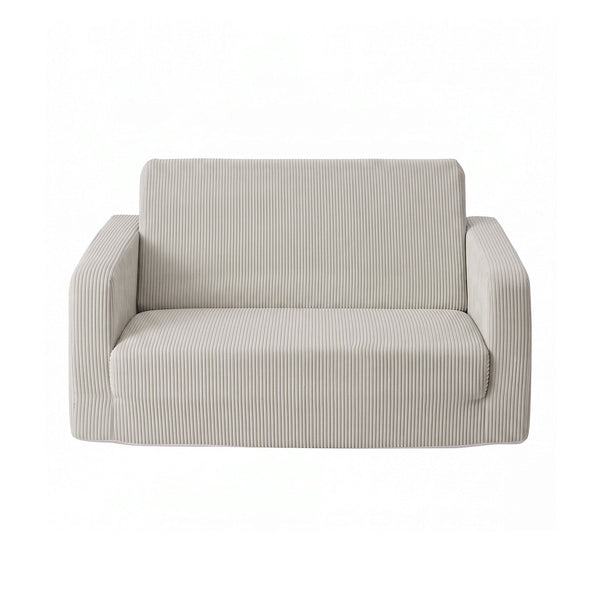 Artiss 2-in-1 Sofa Foam Couch with Side Pocket Light Grey Awezingly
