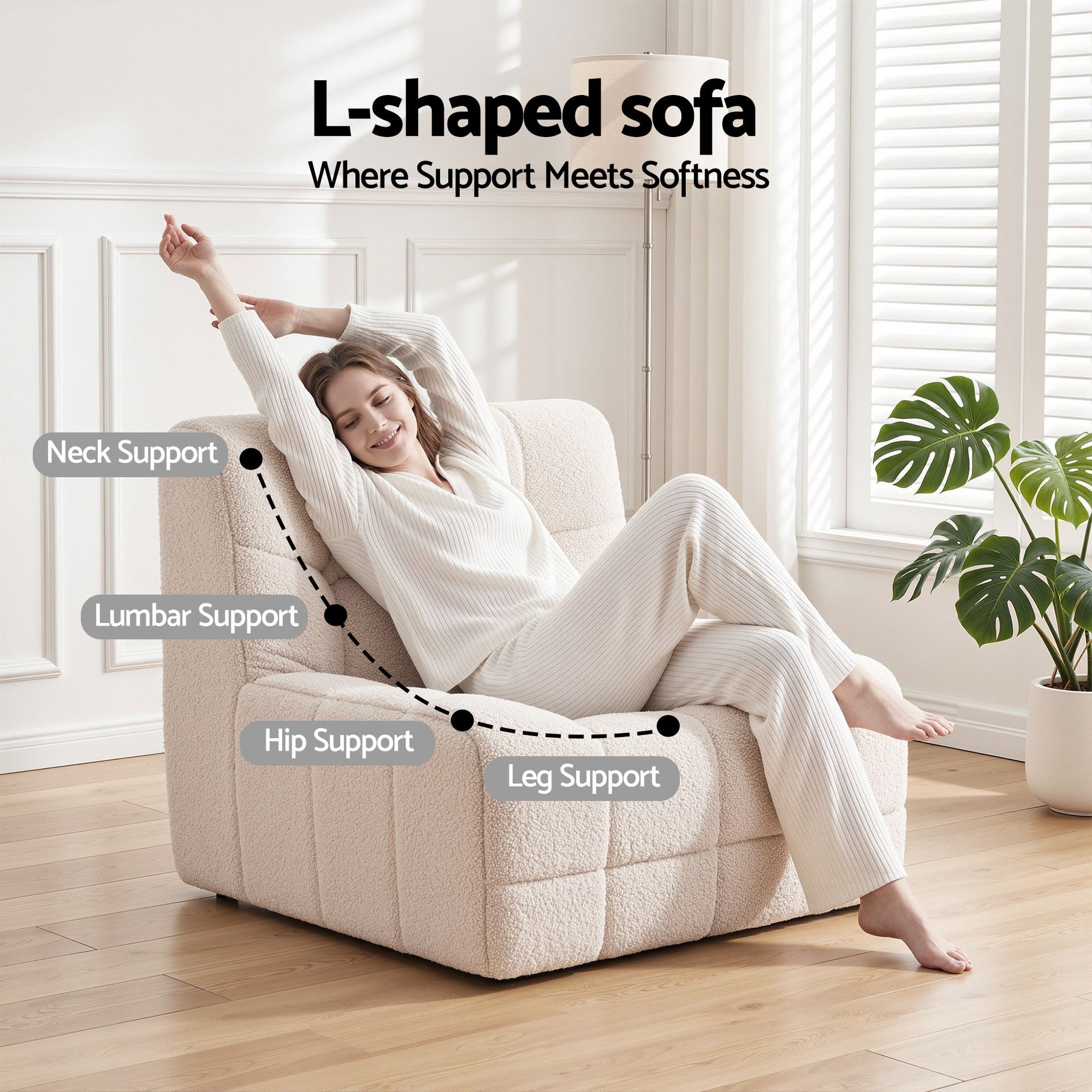 Artiss Set of 3 Sofa Modular Boneless Couches No Assembly White Awezingly