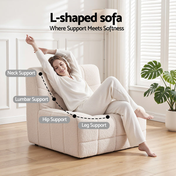 Artiss Set of 3 Sofa Modular Boneless Couches No Assembly White Awezingly