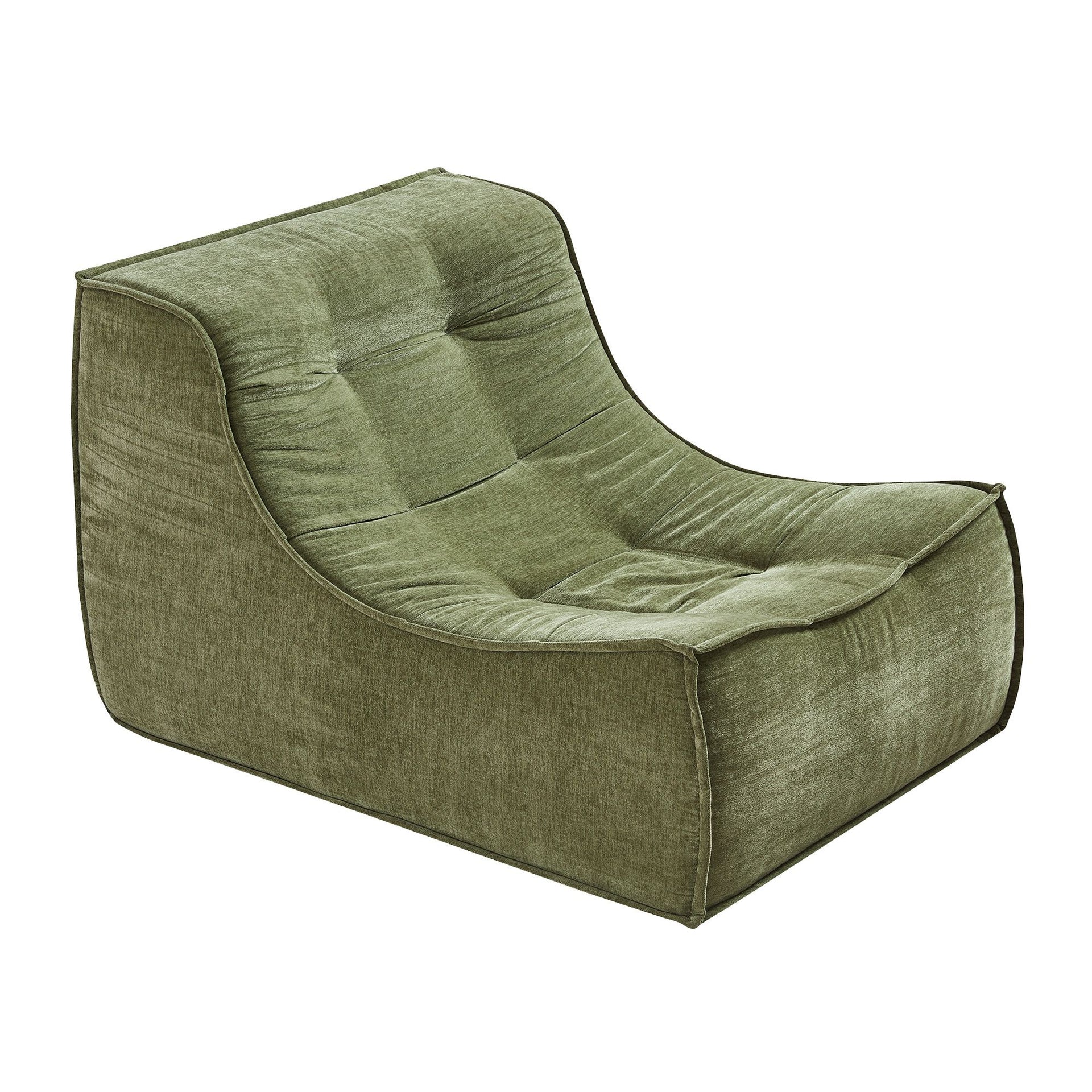 Artiss Floor Sofa Armless Chenille No Assembly Removable Cover Green Artiss