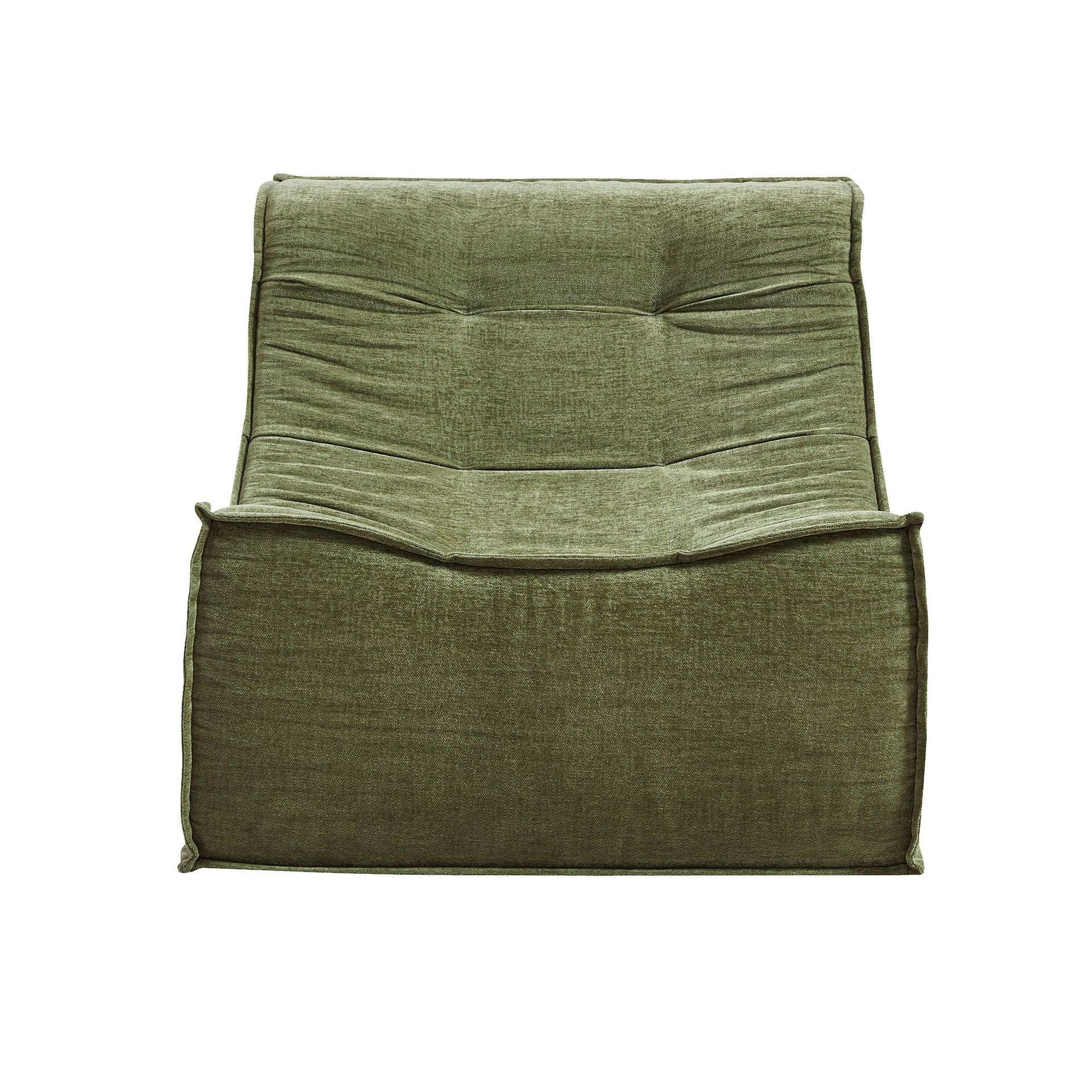 Artiss Floor Sofa Armless Chenille No Assembly Removable Cover Green Artiss