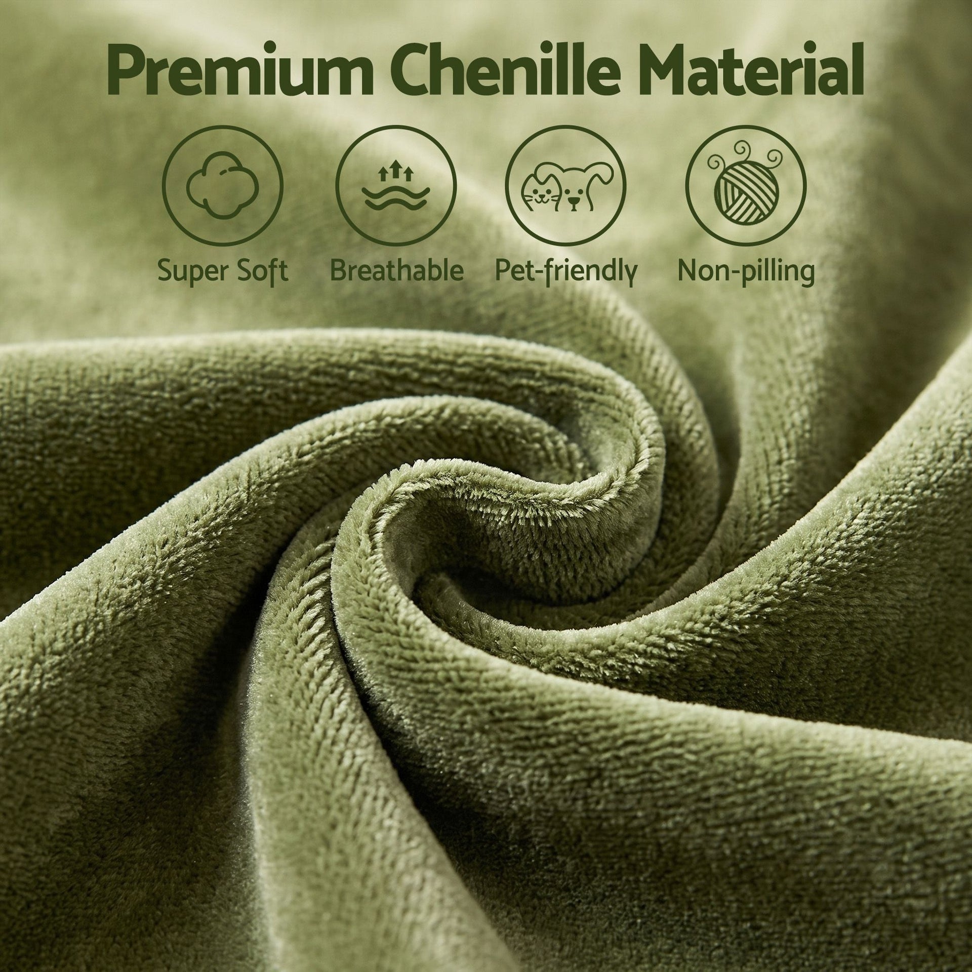 Artiss Floor Sofa Armless Chenille No Assembly Removable Cover Green Artiss