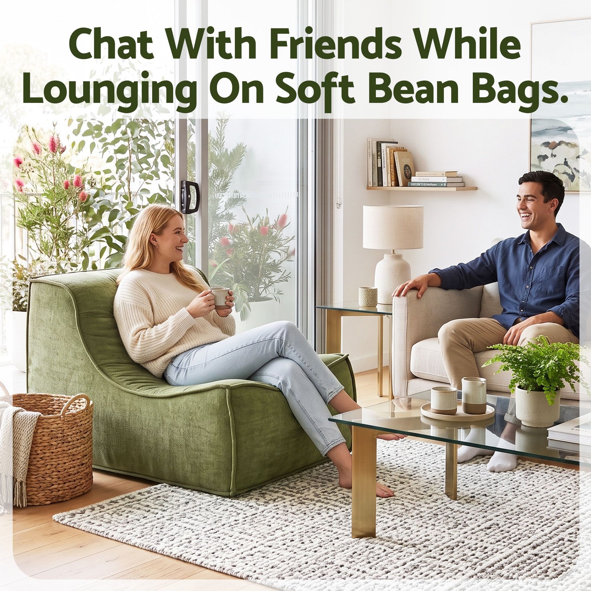 Artiss Floor Sofa Armless Chenille No Assembly Removable Cover Green Artiss