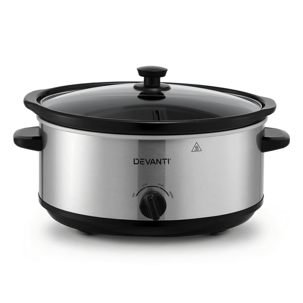 Devanti 6.5L Slow Cooker Electric Multi Cooker with 3 Heat Settings and Keep Warm Function Awezingly