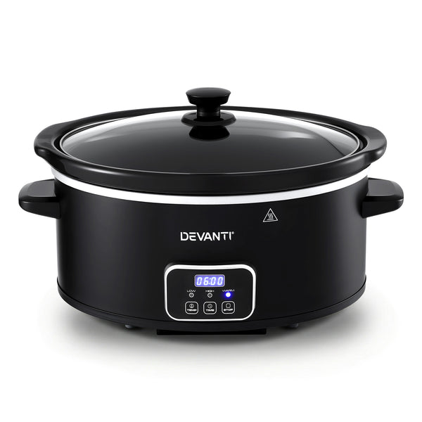 Devanti 5.6L Slow Cooker Electric Multi Cooker with 3 Heat Settings and Keep Warm Function Awezingly