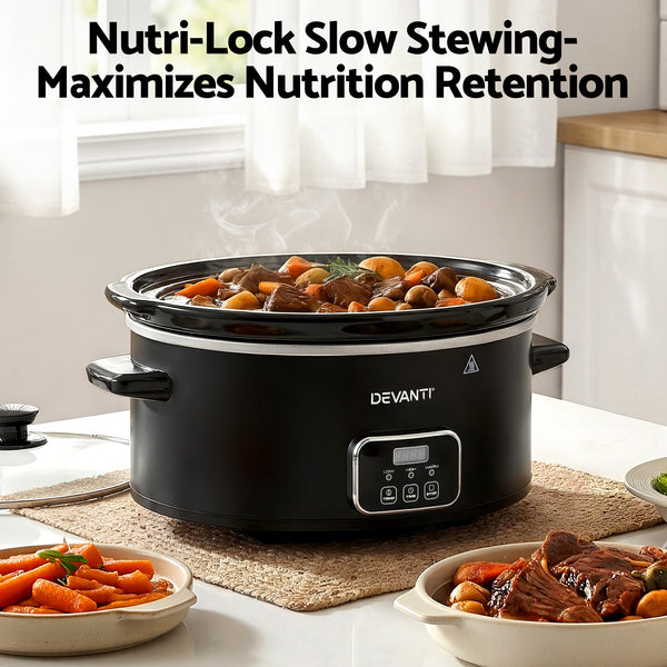 Devanti 5.6L Slow Cooker Electric Multi Cooker with 3 Heat Settings and Keep Warm Function Awezingly