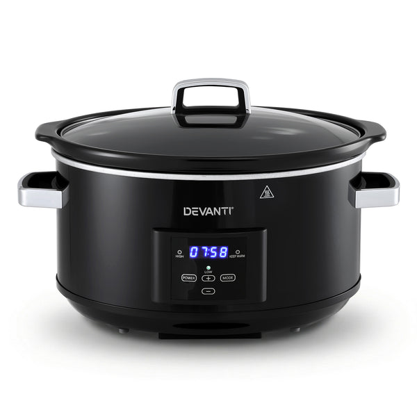 Devanti 8L Slow Cooker Electric Multi Cooker with 3 Heat Settings and Keep Warm Function Awezingly