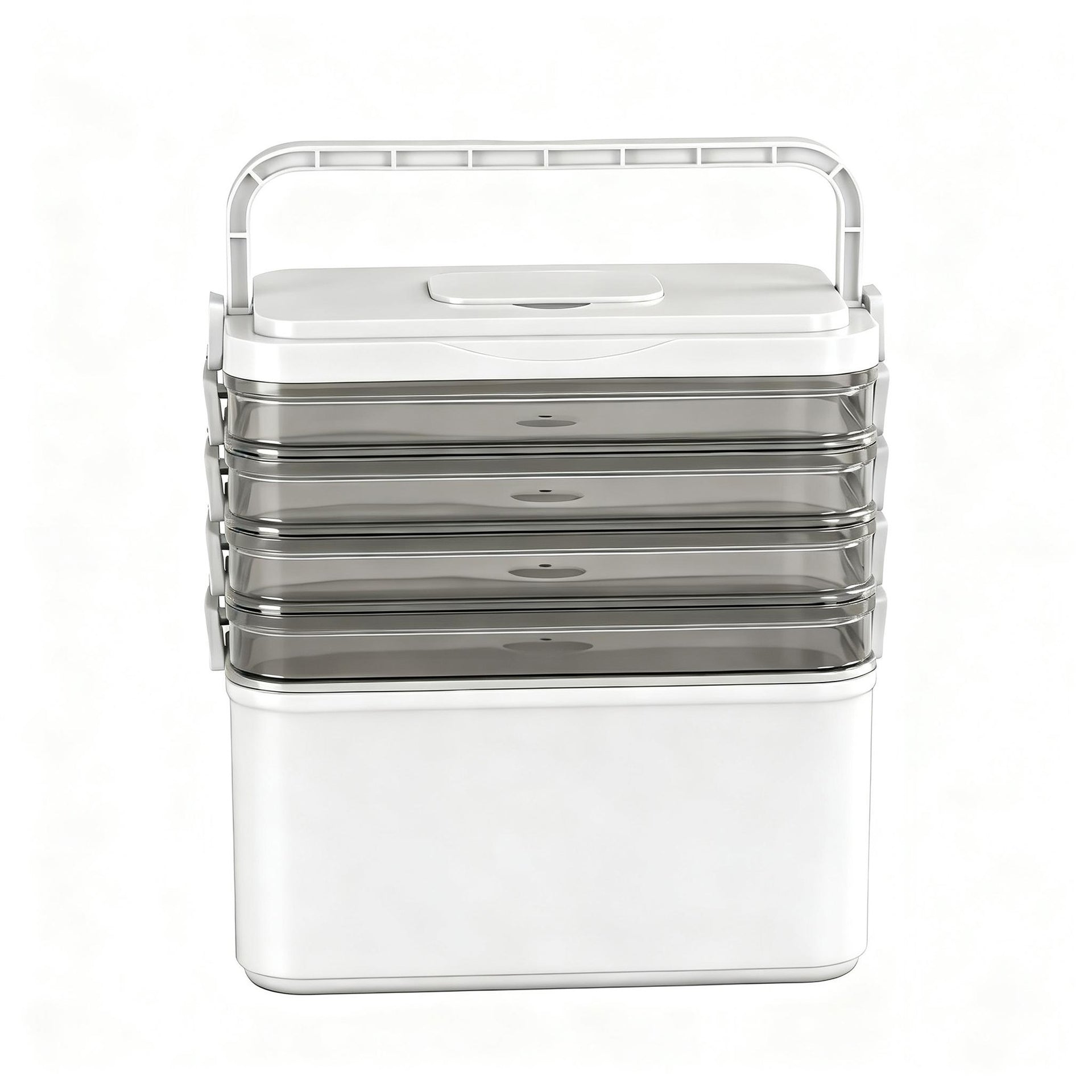 Artiss 5 Tier Portable Storage Box Detachable with Handles Plastic Clear Awezingly