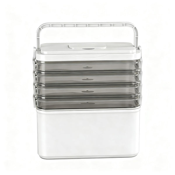 Artiss 5 Tier Portable Storage Box Detachable with Handles Plastic Clear Awezingly