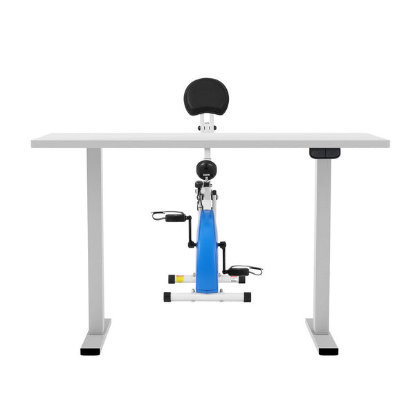 Artiss Under Desk Folding X-Bike with 140cm Automatic Standing Desk Magnetic Resistance White Awezingly