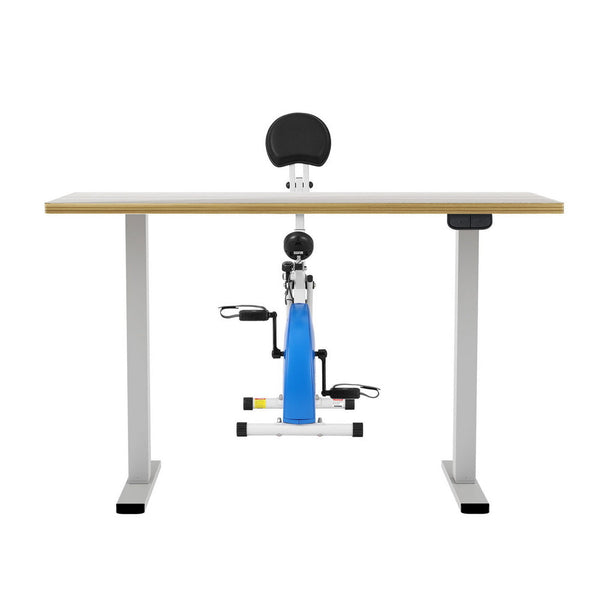 Artiss Under Desk Folding X-Bike with 140cm Automatic Standing Desk Magnetic Resistance Oak Awezingly