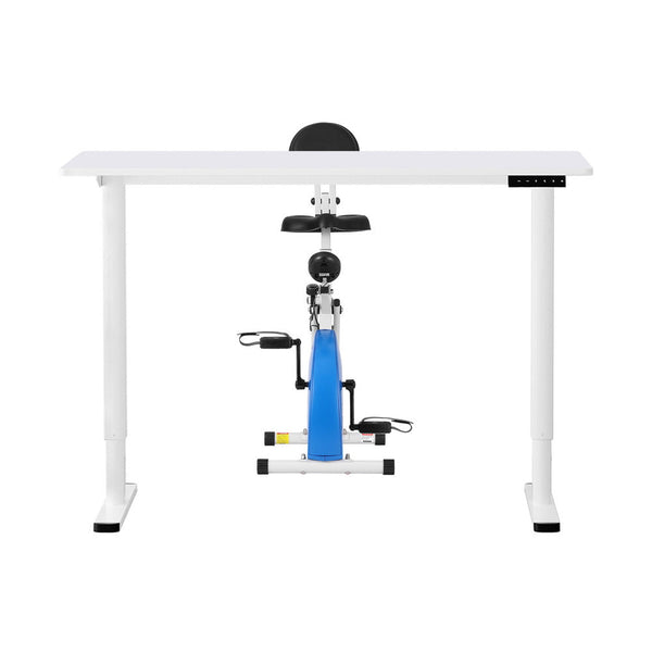 Artiss Under Desk Folding X-Bike with 120cm Automatic Standing Desk Magnetic Resistance White Awezingly