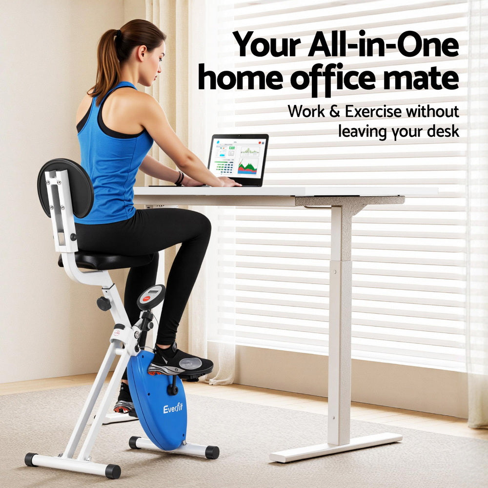 Artiss Under Desk Folding X-Bike with 120cm Automatic Standing Desk Magnetic Resistance White Awezingly