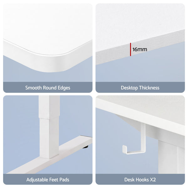 Artiss Standing Desk Office Chair Sit Stand Ergonomic Combo 140cm White Awezingly