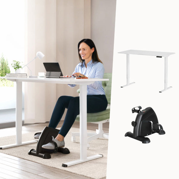 Artiss 120cm Electric Standing Desk with Mini Peal Exercise Bike Home Office Artiss