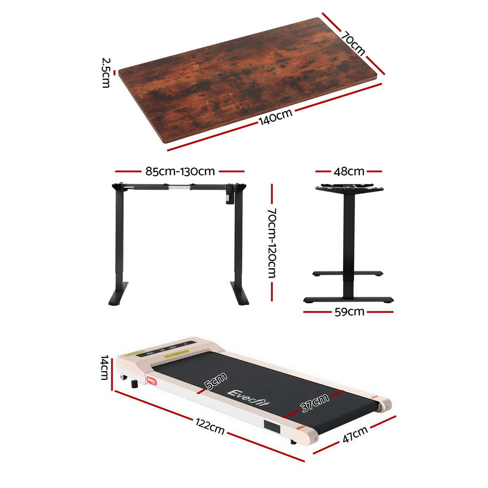 Everfit 140cm Automatic Standing Desk with 360 mm Electric Walking Pad Treadmill Everfit
