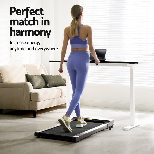 Everfit 120cm Automatic Standing Desk with 400mm Electric Walking Pad Treadmill Everfit