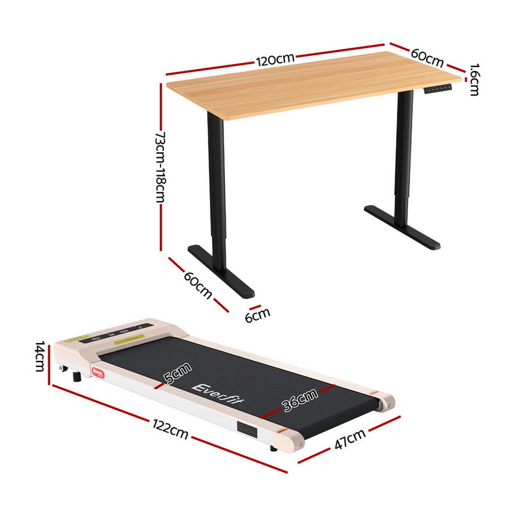 Artiss Electric Treadmill with 120cm Automatic Standing Desk Walking Pad 360mm Artiss