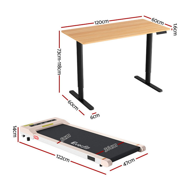 Artiss Electric Treadmill with 120cm Automatic Standing Desk Walking Pad 360mm Artiss