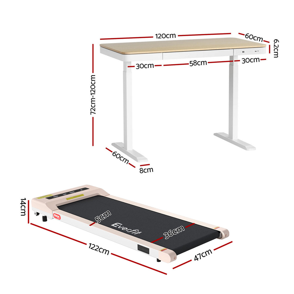 Artiss Electric Treadmill with 120cm Automatic Standing Desk Walking Pad 360mm Artiss