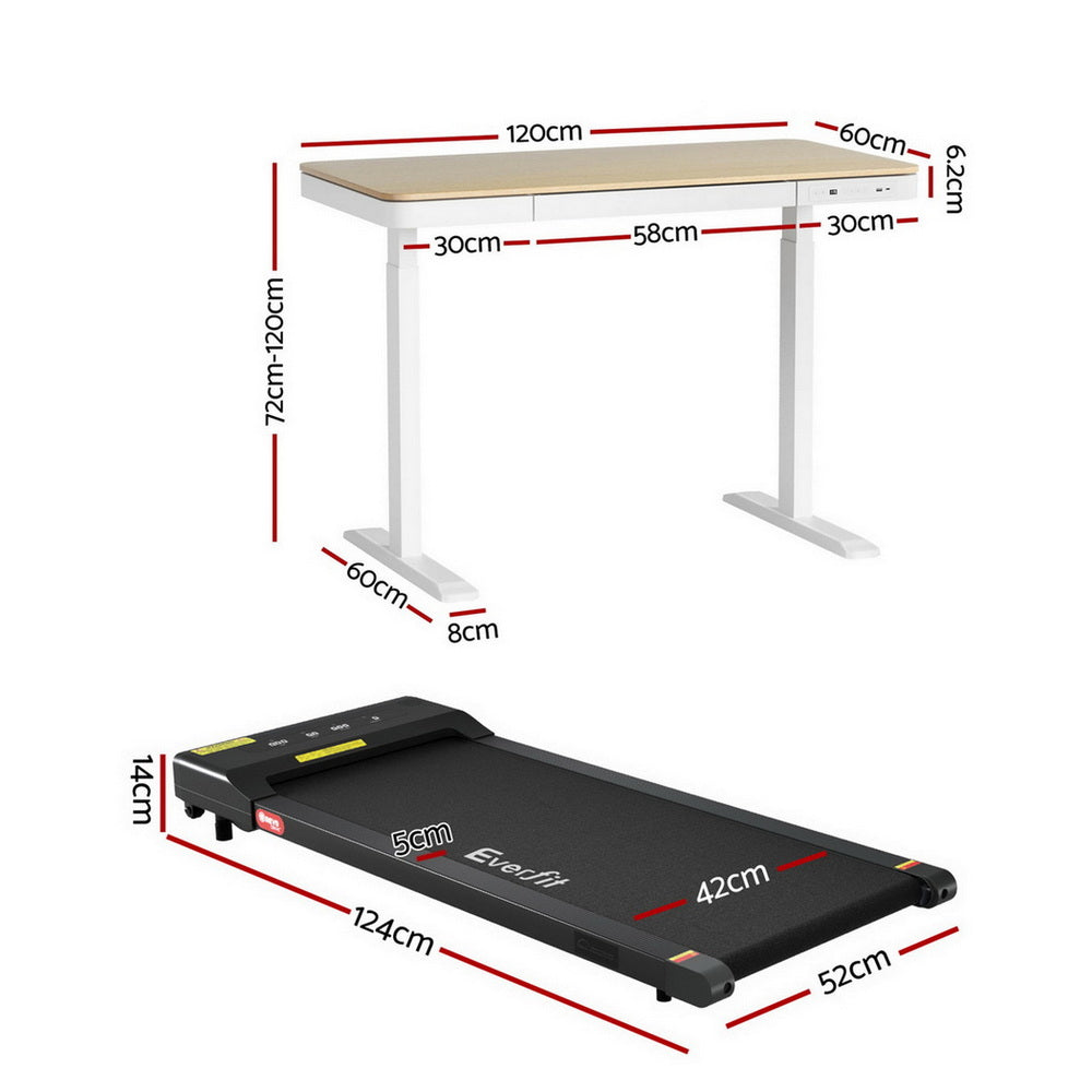 Artiss Electric Treadmill with 120cm Automatic Standing Desk Walking Pad 400mm Artiss