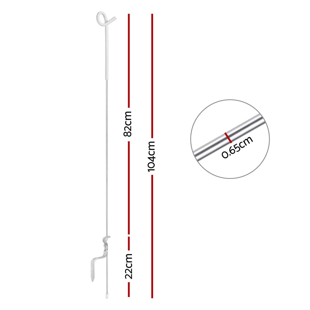 Giantz 20x Electric Fence Pigtail Posts Steel Tape Fencing Giantz