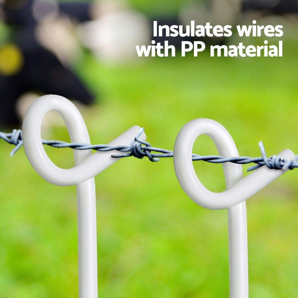 Giantz 20x Electric Fence Pigtail Posts Steel Tape Fencing Giantz