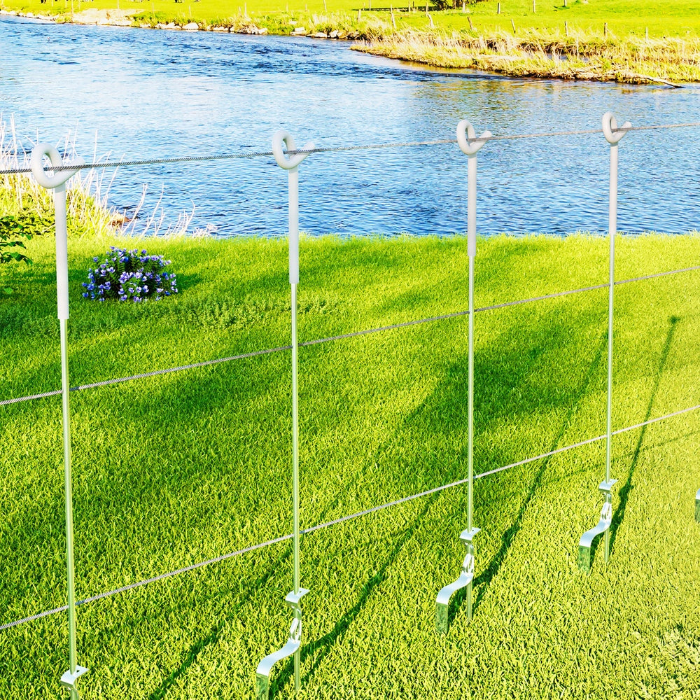 Giantz 20x Electric Fence Pigtail Posts Steel Tape Fencing Giantz