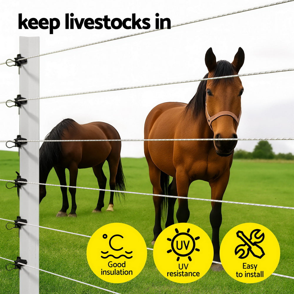 Giantz Electric Fence Insulators 200pcs Pinlock Black Awezingly