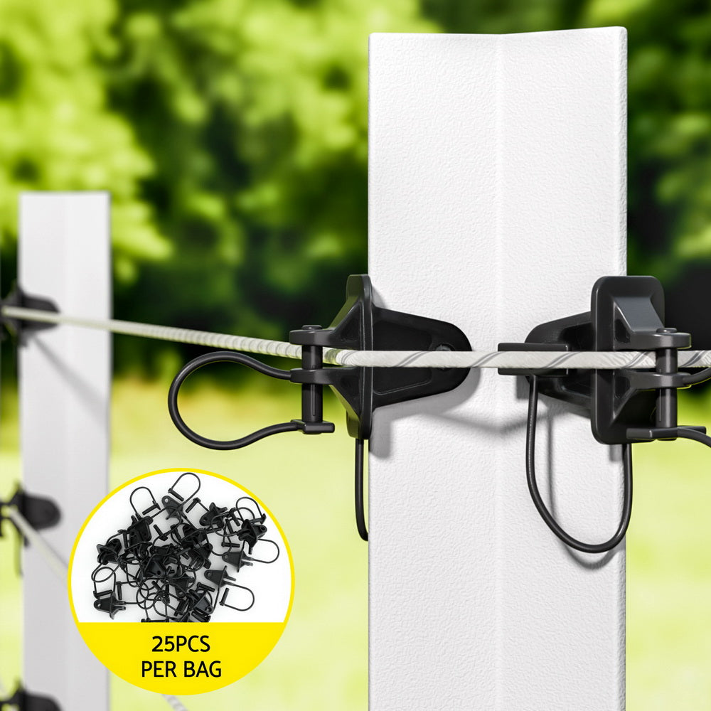 Giantz Electric Fence Insulators 200pcs Pinlock Black Awezingly