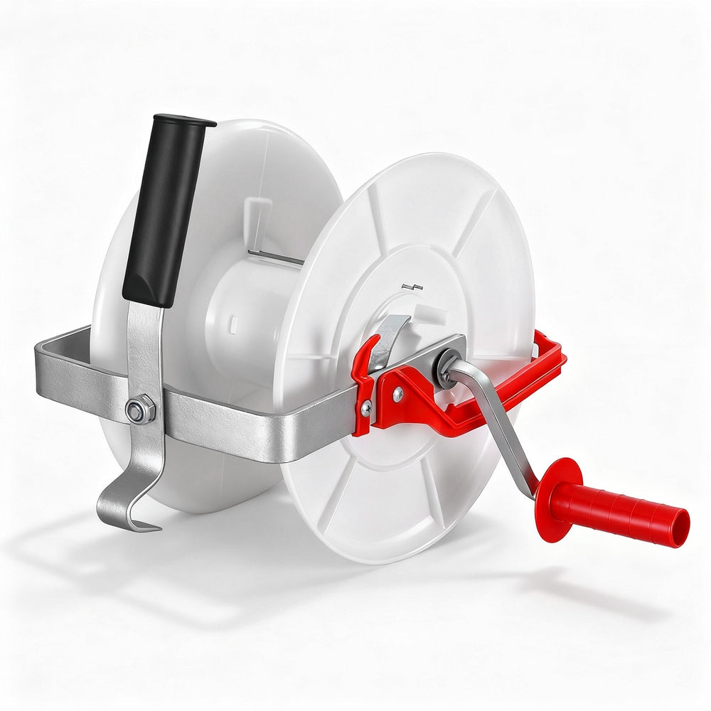 Giantz Electric Fence Reel Geared Portable Polywire Fencing Farm White Awezingly