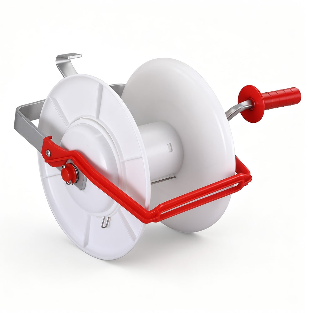 Giantz Electric Fence Reel Geared Portable Polywire Fencing Farm White Awezingly