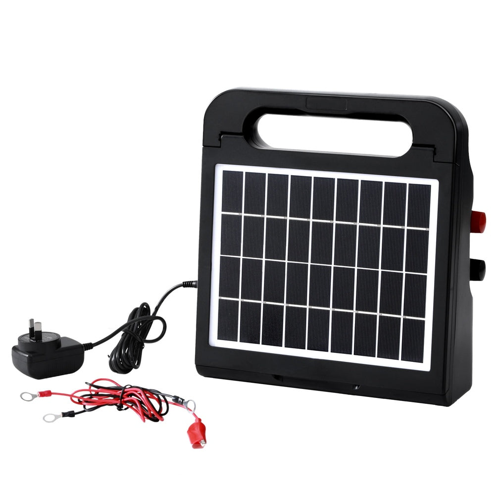 Giantz 5km Electric Fence Energiser Solar Farm 0.3J Giantz