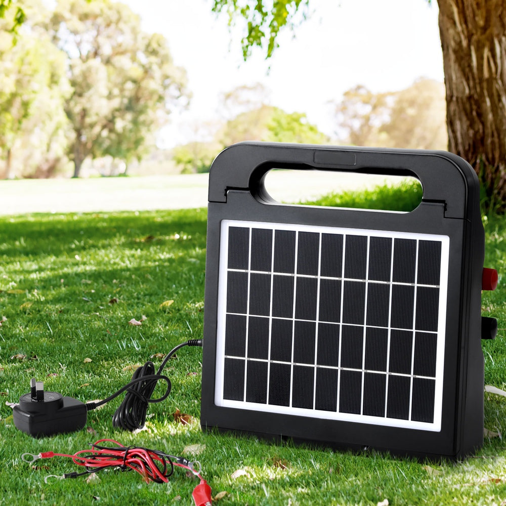 Giantz 5km Electric Fence Energiser Solar Farm 0.3J Giantz