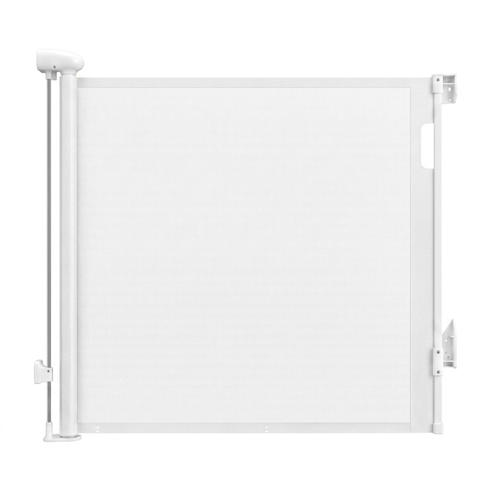 Keezi Retractable Gate Baby Gate Pet Safety Fence Extends up to 140cm White Awezingly