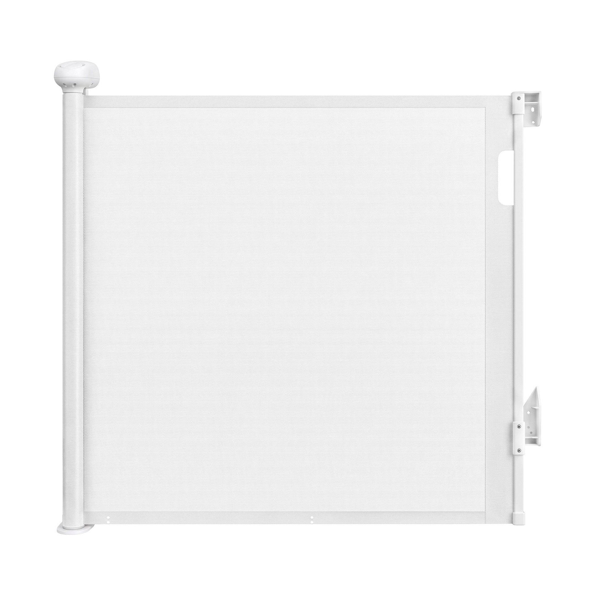 Keezi Retractable Gate Baby Gate Pet Safety Fence Extends up to 140cm White Awezingly