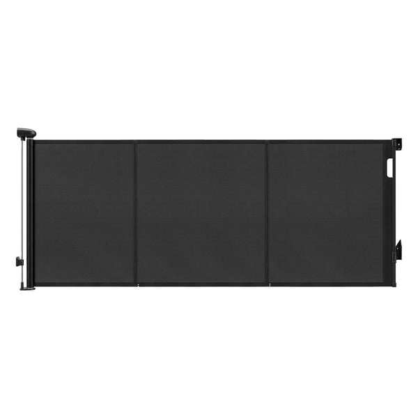 Keezi Retractable Gate Baby Gate Pet Safety Fence Extends up to 400cm Black Awezingly