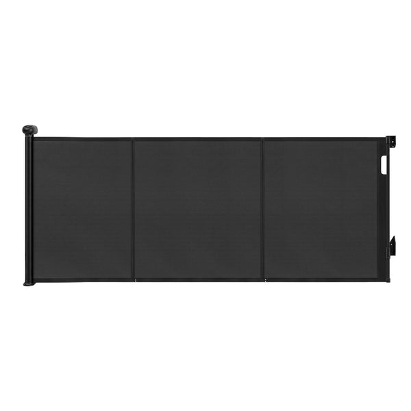 Keezi Retractable Gate Baby Gate Pet Safety Fence Extends up to 400cm Black Awezingly