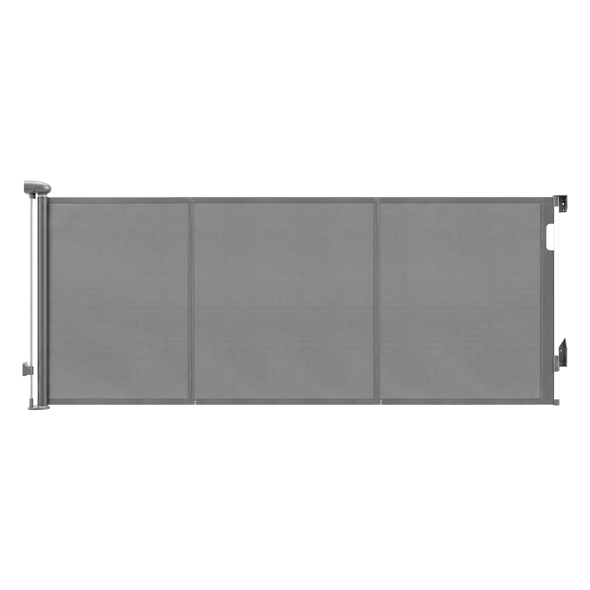 Keezi Retractable Gate Baby Gate Pet Safety Fence Extends up to 400cm Grey Awezingly