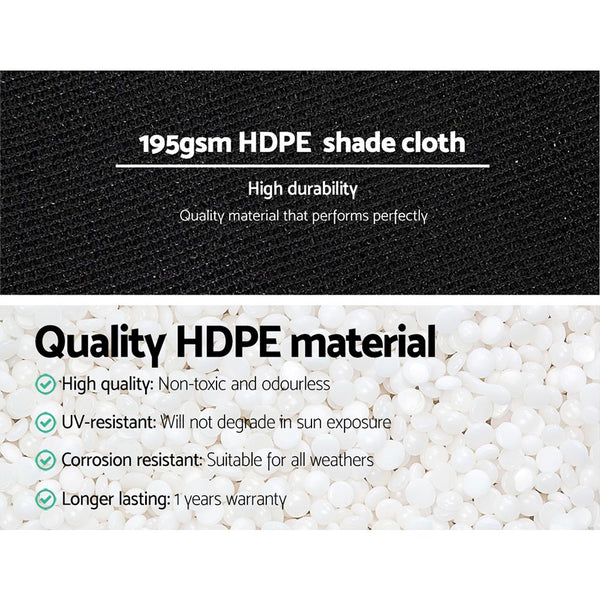 Instahut 90% Shade Cloth 1.83x20m Shadecloth Sail Heavy Duty Black Awezingly