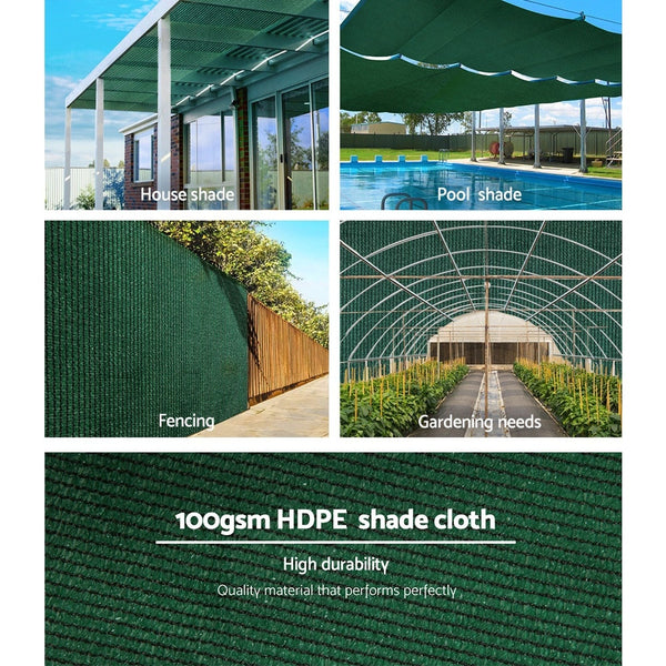 Instahut 50% Shade Cloth 3.66x10m Shade Cloth Sail Heavy Duty Shadecloth Garden Mesh Roll Green Awezingly